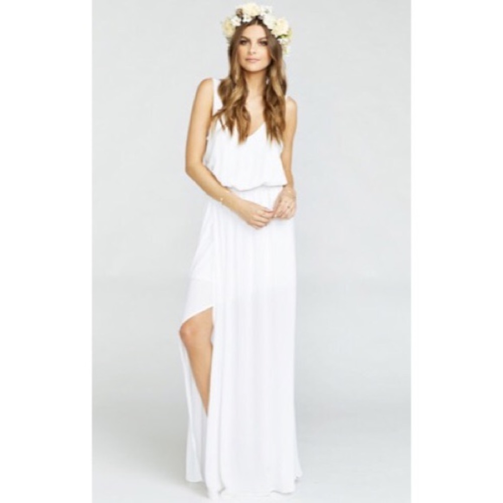ShowMeYourMumu Kendall Maxi Dress Ivory Crisp